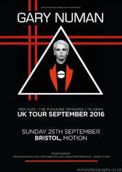 Gary Numan Venue Poster 2016 Bristol